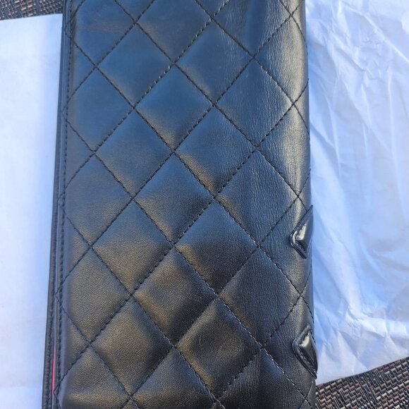 CHANEL Cambon Line CC Black Calfskin Leather Quilted Long Wallet - Picture 8 of 12